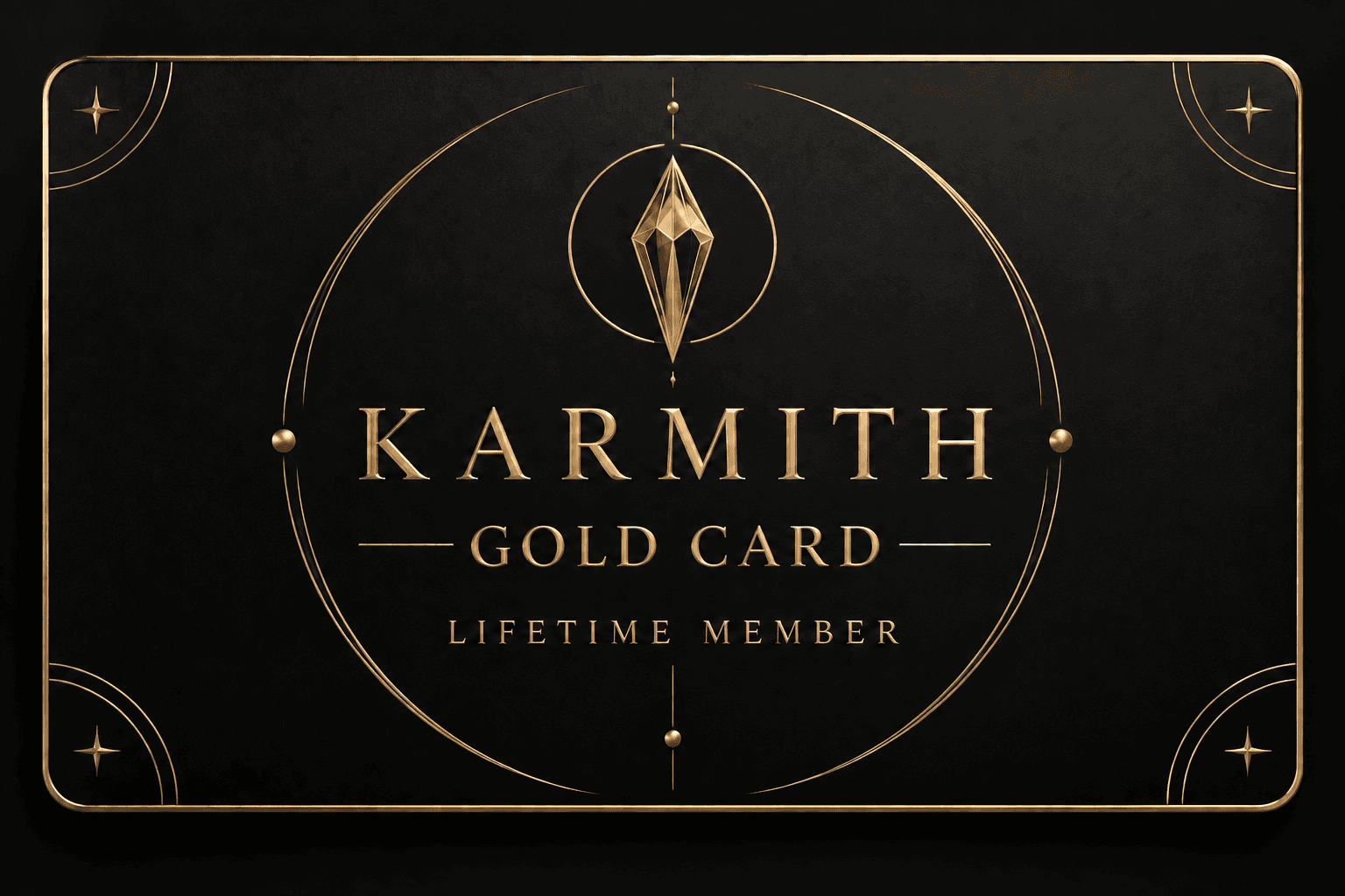 KARMITH Gold Card lifetime membership card